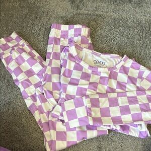 Purple and White Checkered Kids Pajamas